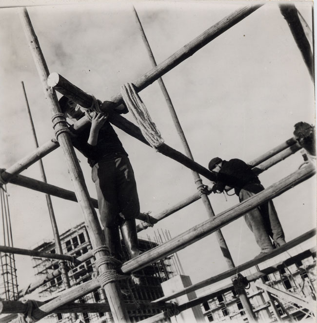 Construction des ISAI vers 1949, photographie
