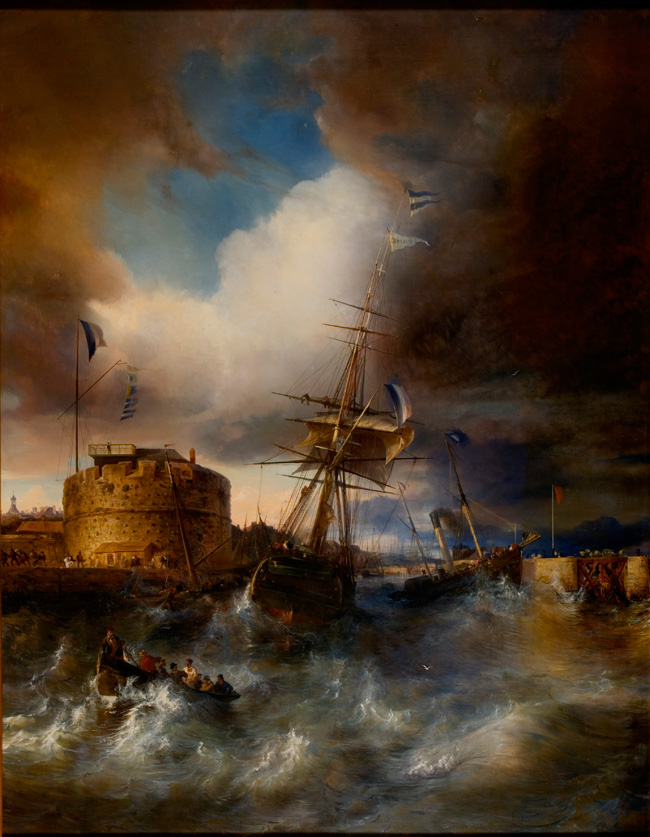 <i>Entrée du port du Havre</i>, 1834, huile sur toile, 325 x 253 cm