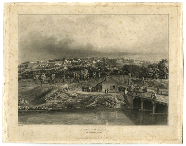 <i>Vue de la côte d’Ingouville prise des remparts du Havre</i>,  gravure,1828